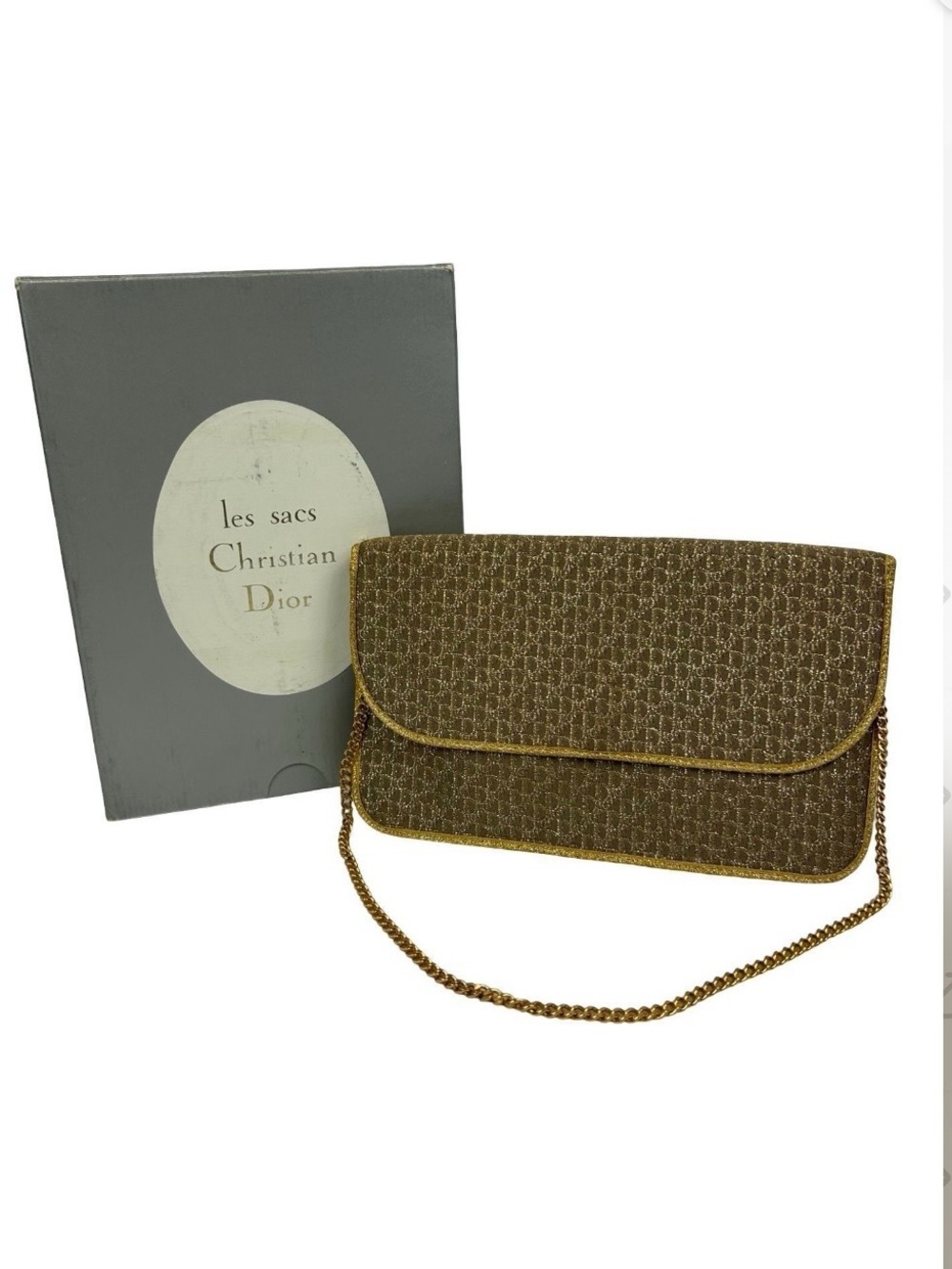 Dior Brown Monogram Crossbody with Gold Chain Trim